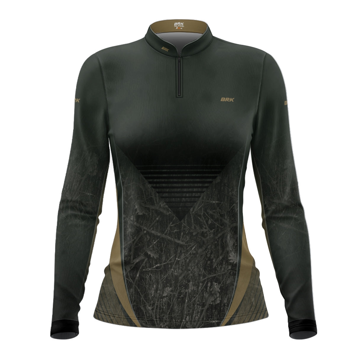 Camisa Agro Feminina Brk Camuflada Verde com Proteção Solar UV50+ - Brk Agro