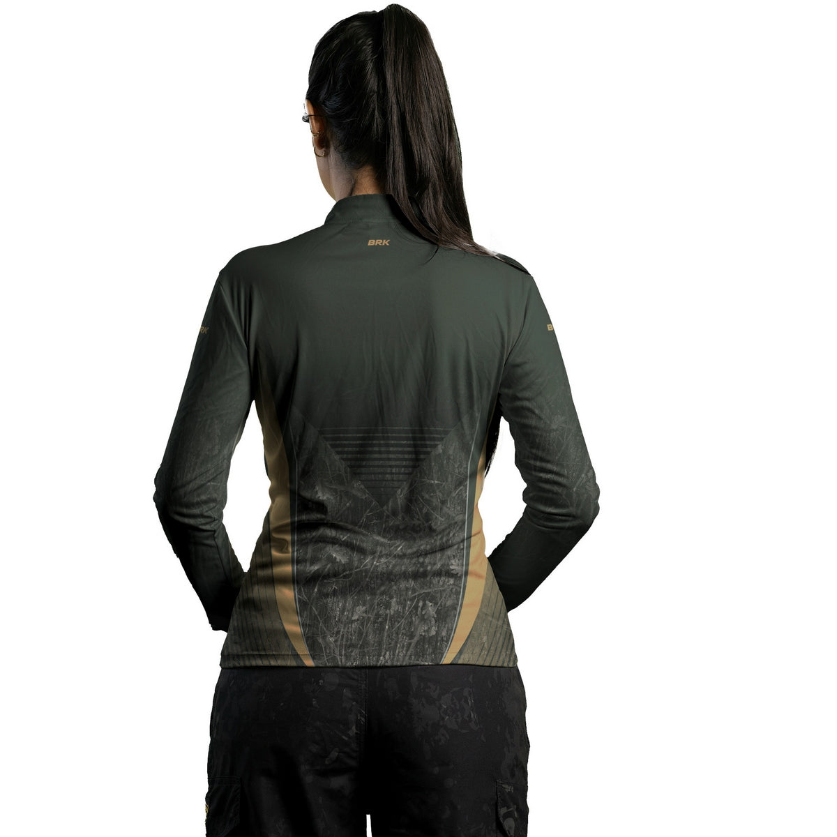 Camisa Agro Feminina Brk Camuflada Verde com Proteção Solar UV50+ - Brk Agro