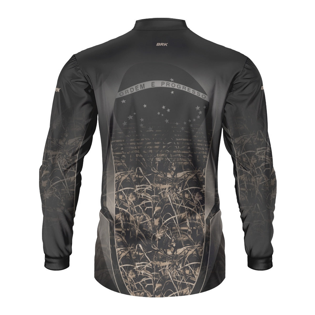 Camisa Agro Brk Camuflada Cinza com Bandeira do Brasil com Proteção Solar UV50+ - Brk Agro