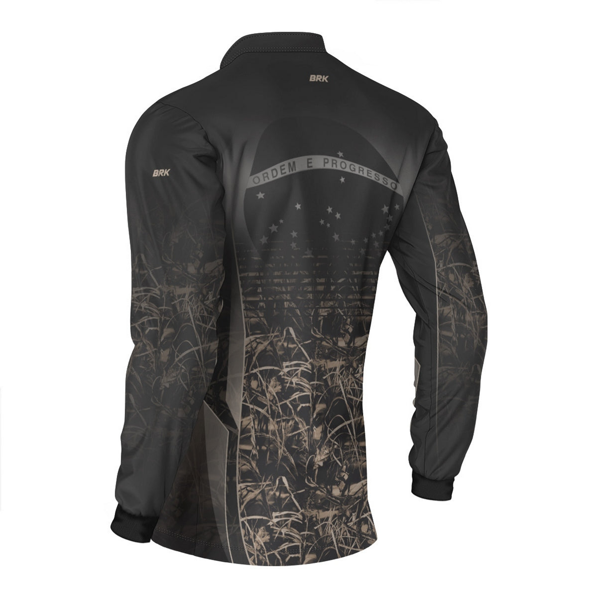 Camisa Agro Brk Camuflada Cinza com Bandeira do Brasil com Proteção Solar UV50+ - Brk Agro