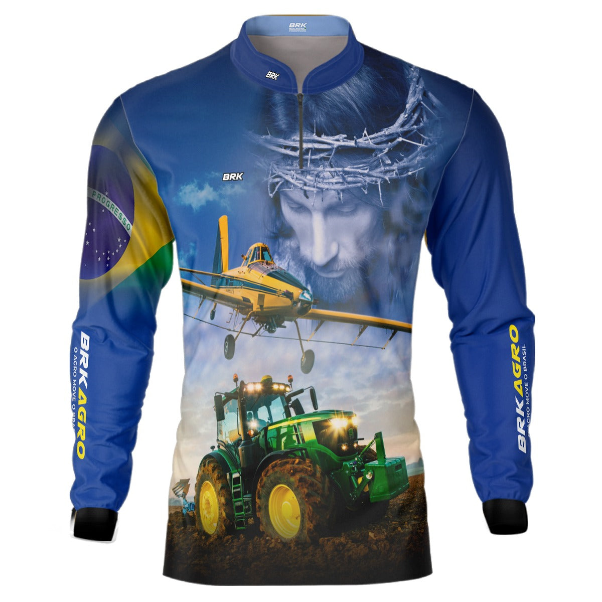 Camisa Agro Brk Jesus Agricultura de Precisão com UV50 - Tamanho:PP - Envio Imediato - Brk Agro