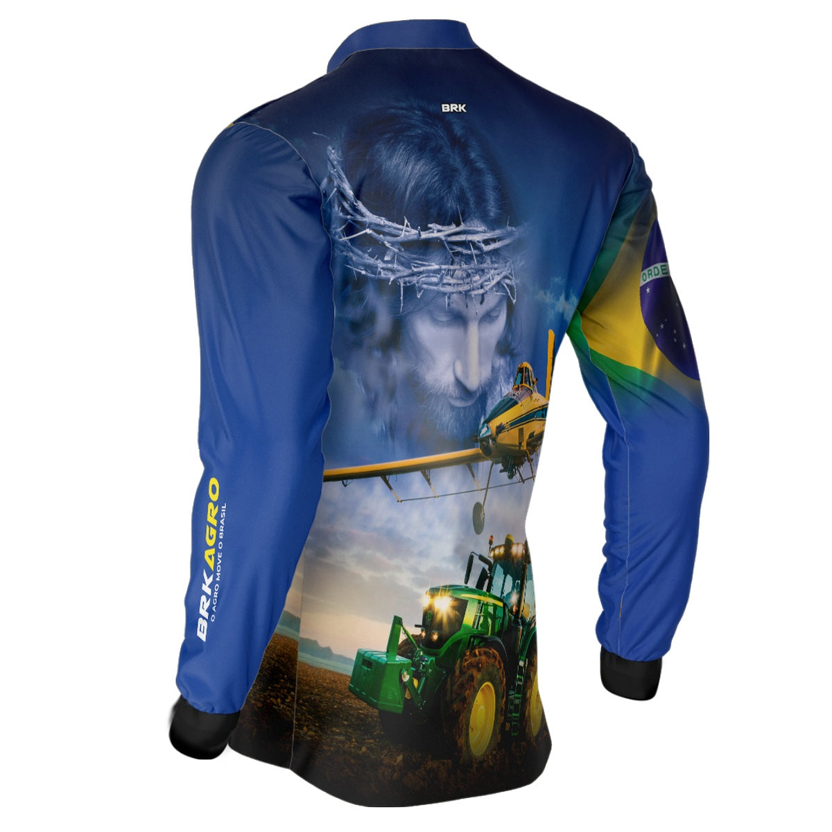 Camisa Agro Brk Jesus Agricultura de Precisão com UV50 - Tamanho:PP - Envio Imediato - Brk Agro
