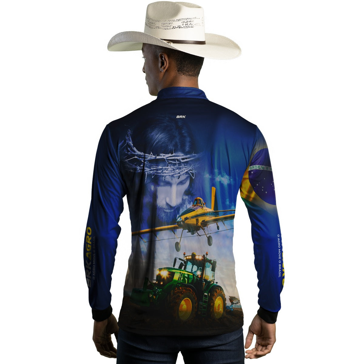Camisa Agro Brk Jesus Agricultura de Precisão com UV50 - Tamanho:PP - Envio Imediato - Brk Agro