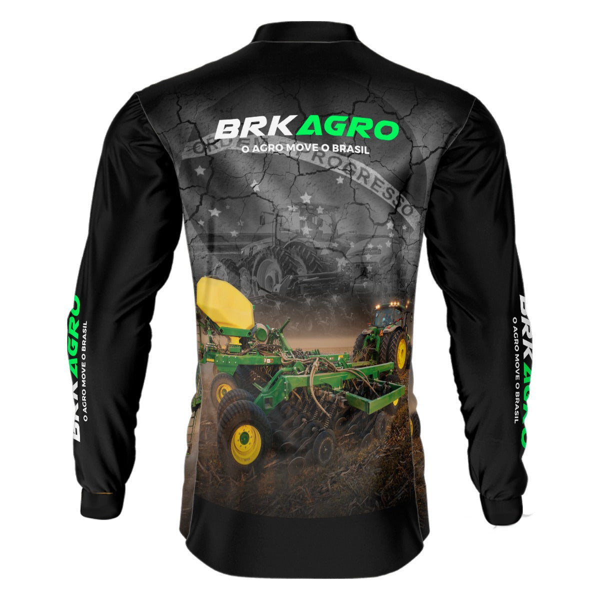 Camisa Agro Brk Plantadeira Preta com UV50+ - Tamanho:M - Brk Agro