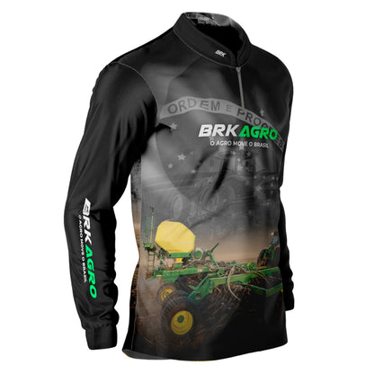 Camisa Agro Brk Plantadeira Preta com UV50+ - Tamanho:M - Brk Agro