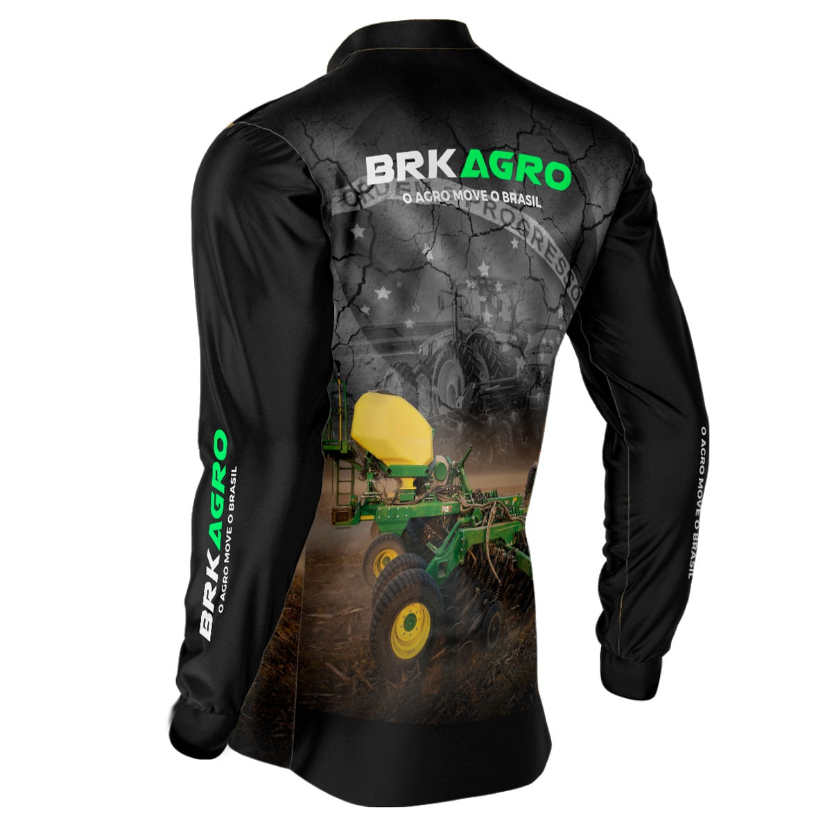 Camisa Agro Brk Plantadeira Preta com UV50+ - Tamanho:M - Brk Agro