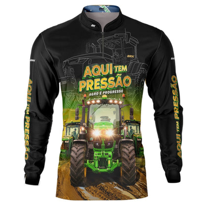 Camisa Agro Brk Aqui Tem Pressão UV50  - Tamanho: PP - Envio Imediato - Brk Agro