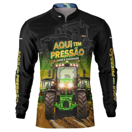 Camisa Agro Brk Aqui Tem Pressão UV50  - Tamanho: PP - Envio Imediato - Brk Agro