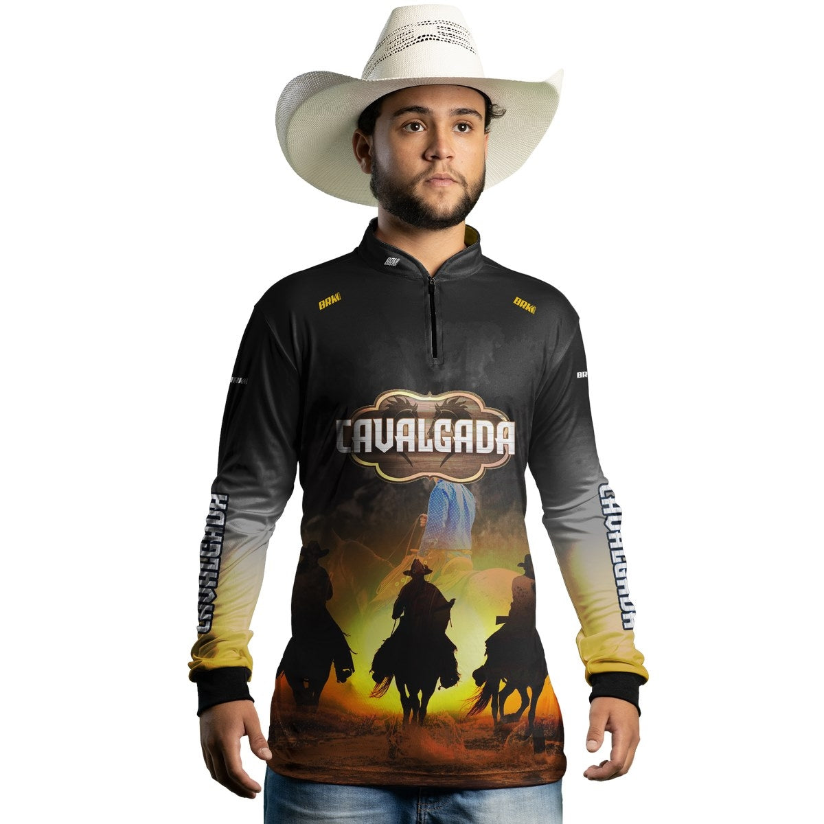 Camisa Brk Agro Cavalgada Cavaleiros  com UV50  - Tamanho: M - Envio Imediato - Brk Agro