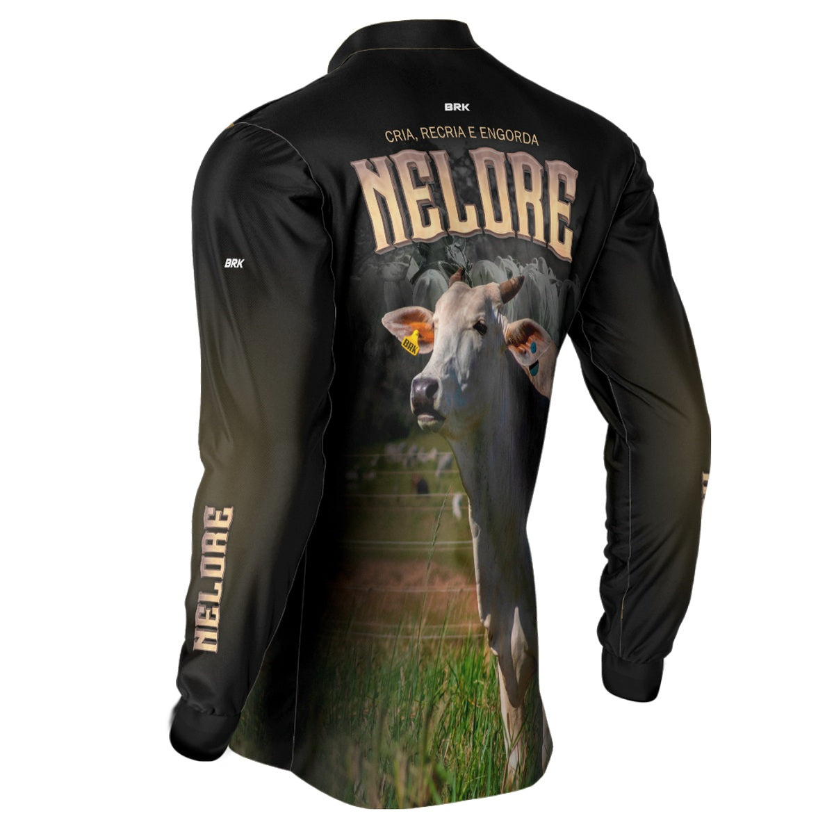 Camisa BRK Agro Raça Nelore com UV50 - Tamanho:M - Envio Imediato - Brk Agro