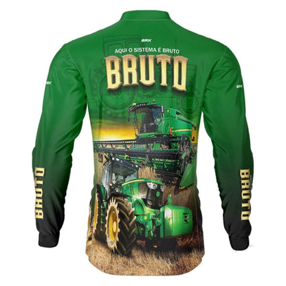 Camisa Agro Brk Sistema Bruto Trator Verde com UV50 - Envio Imediato - Brk Agro