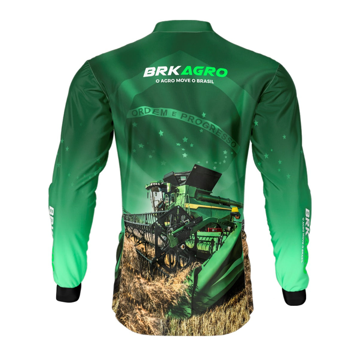 Camisa Agro Brk O Agro Move o Brasil Colheitadeira com Proteção Solar UV50+ - Brk Agro