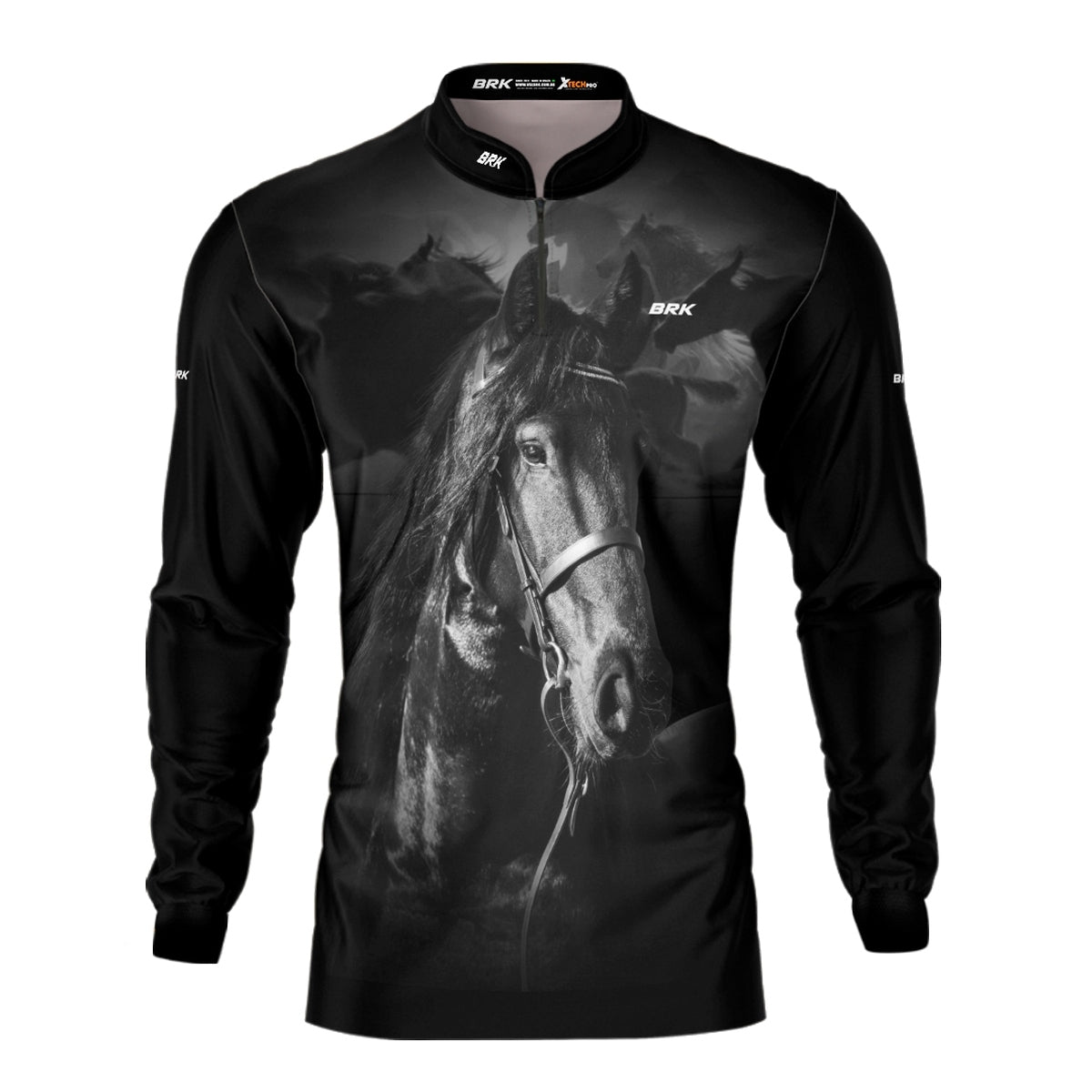 Camisa Agro Brk Cavalo Mangalarga Preta com Proteção Solar UV50+ - Brk Agro