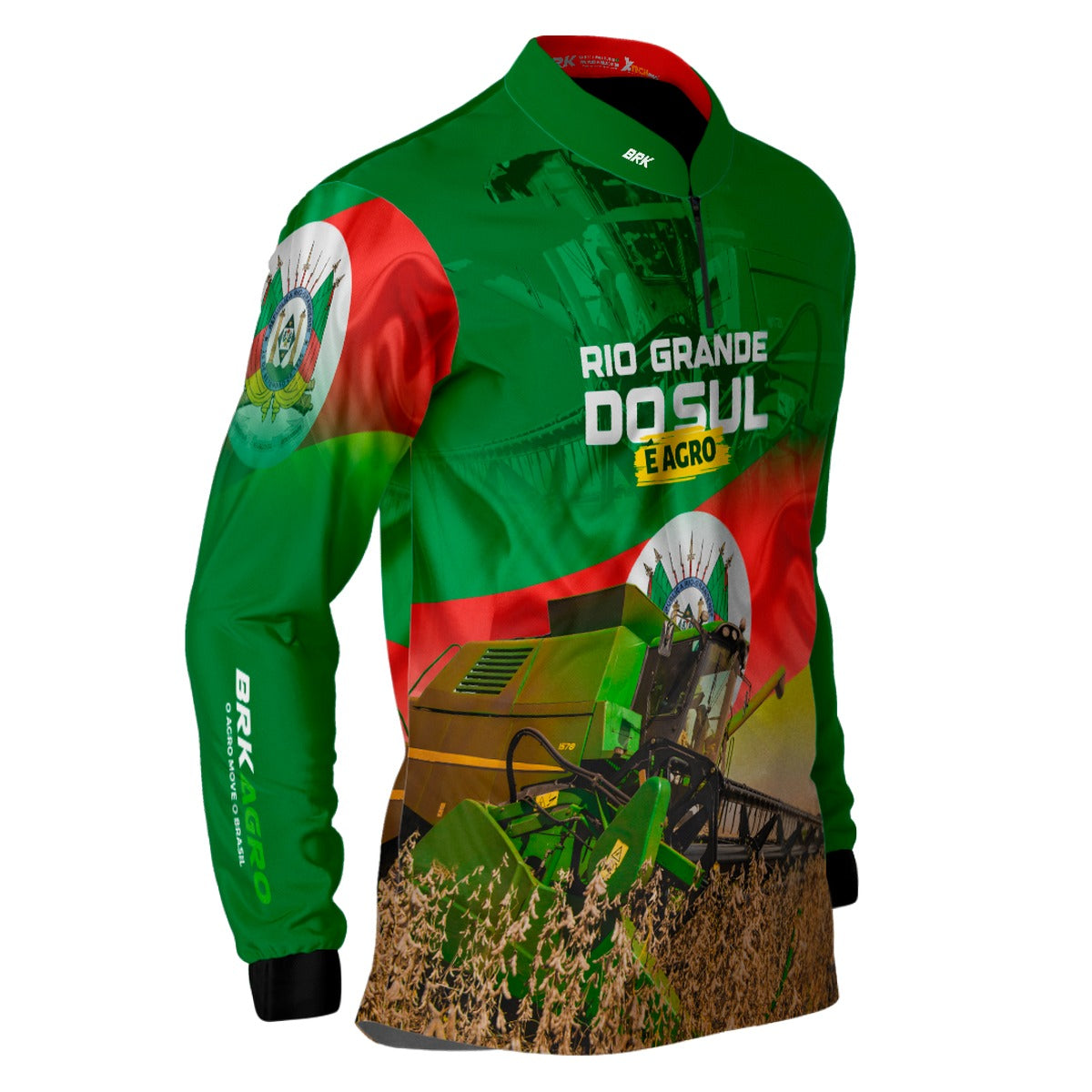 Camisa Agro Brk Colheitadeira e Rio Grande do Sul é Agr UV50+ - Brk Agro
