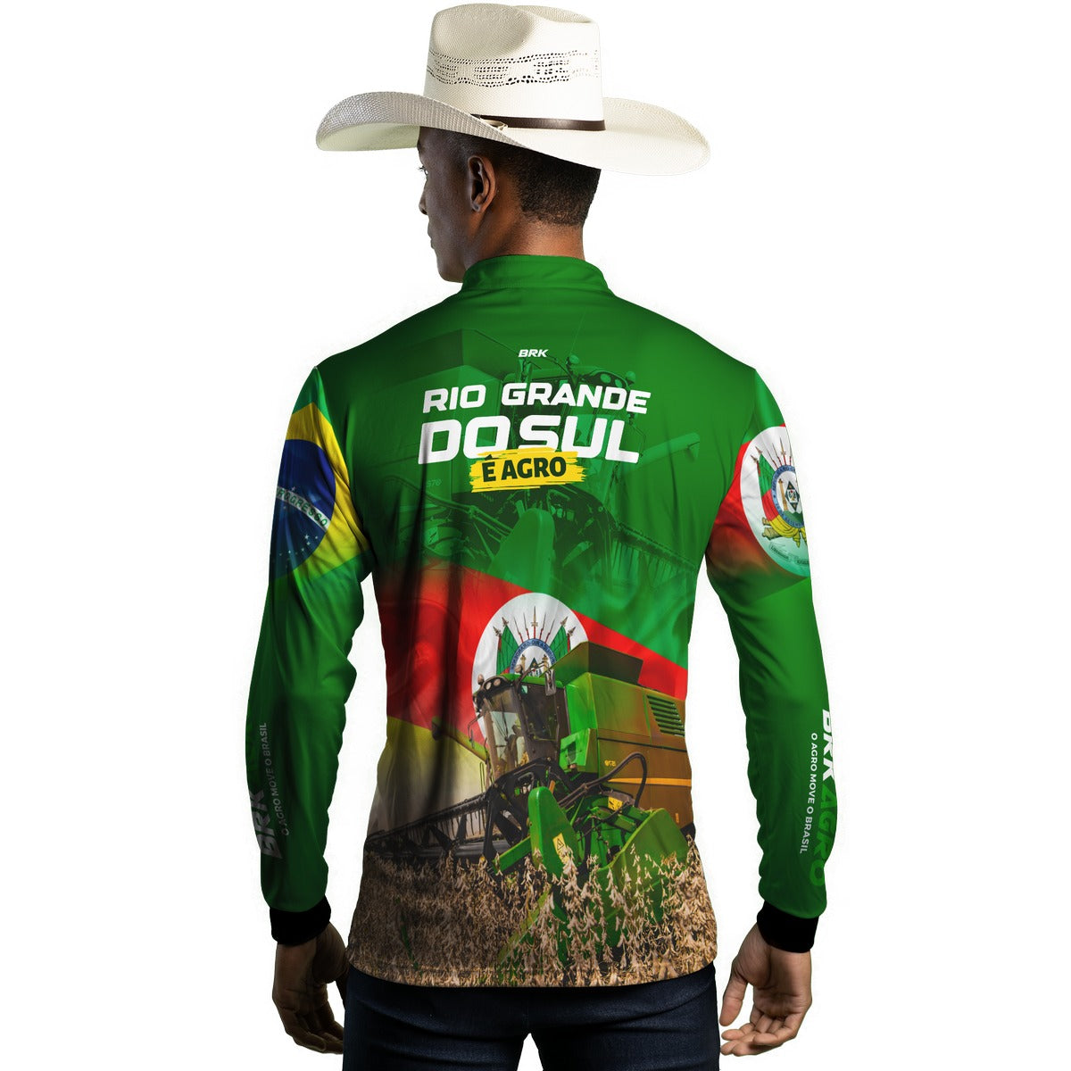 Camisa Agro Brk Colheitadeira e Rio Grande do Sul é Agr UV50+ - Brk Agro