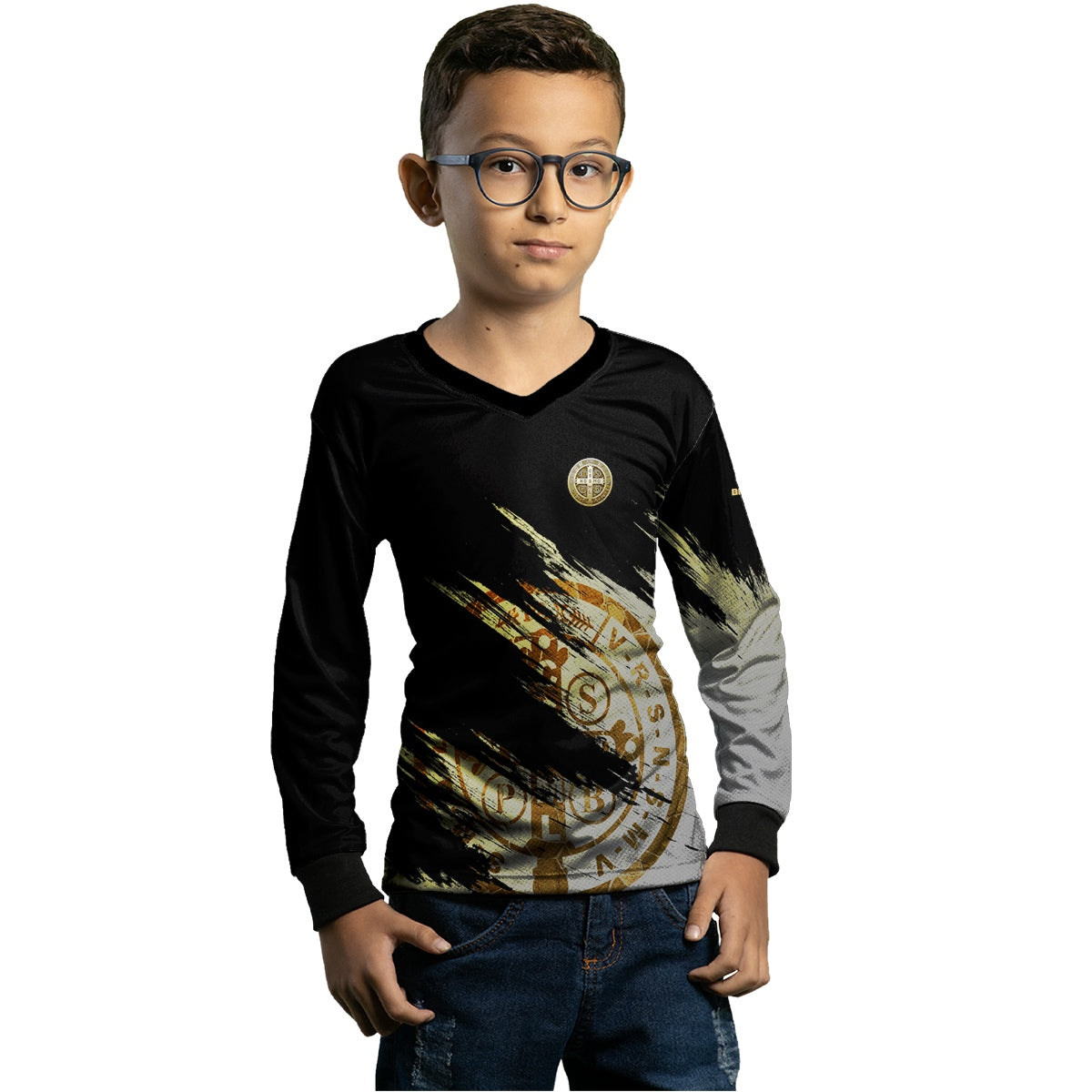 Camisa Agro Infantil Brk São Bento Grunge com Proteção Solar UV50+ - Brk Agro