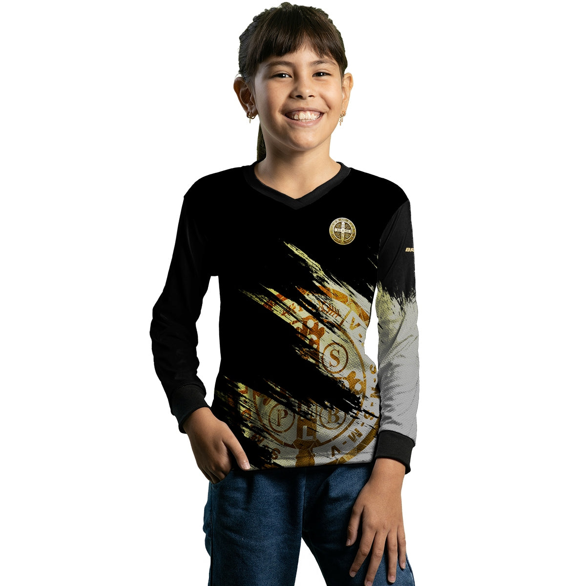 Camisa Agro Infantil Brk São Bento Grunge com Proteção Solar UV50+ - Brk Agro