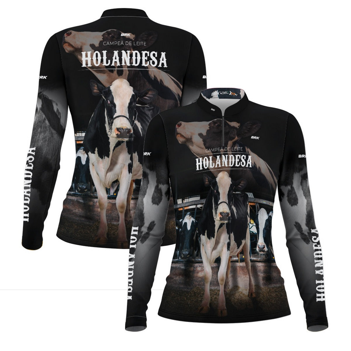 Camisa Agro Feminina Brk Vaca Holandesa com Proteção Solar UV50+ - Brk Agro