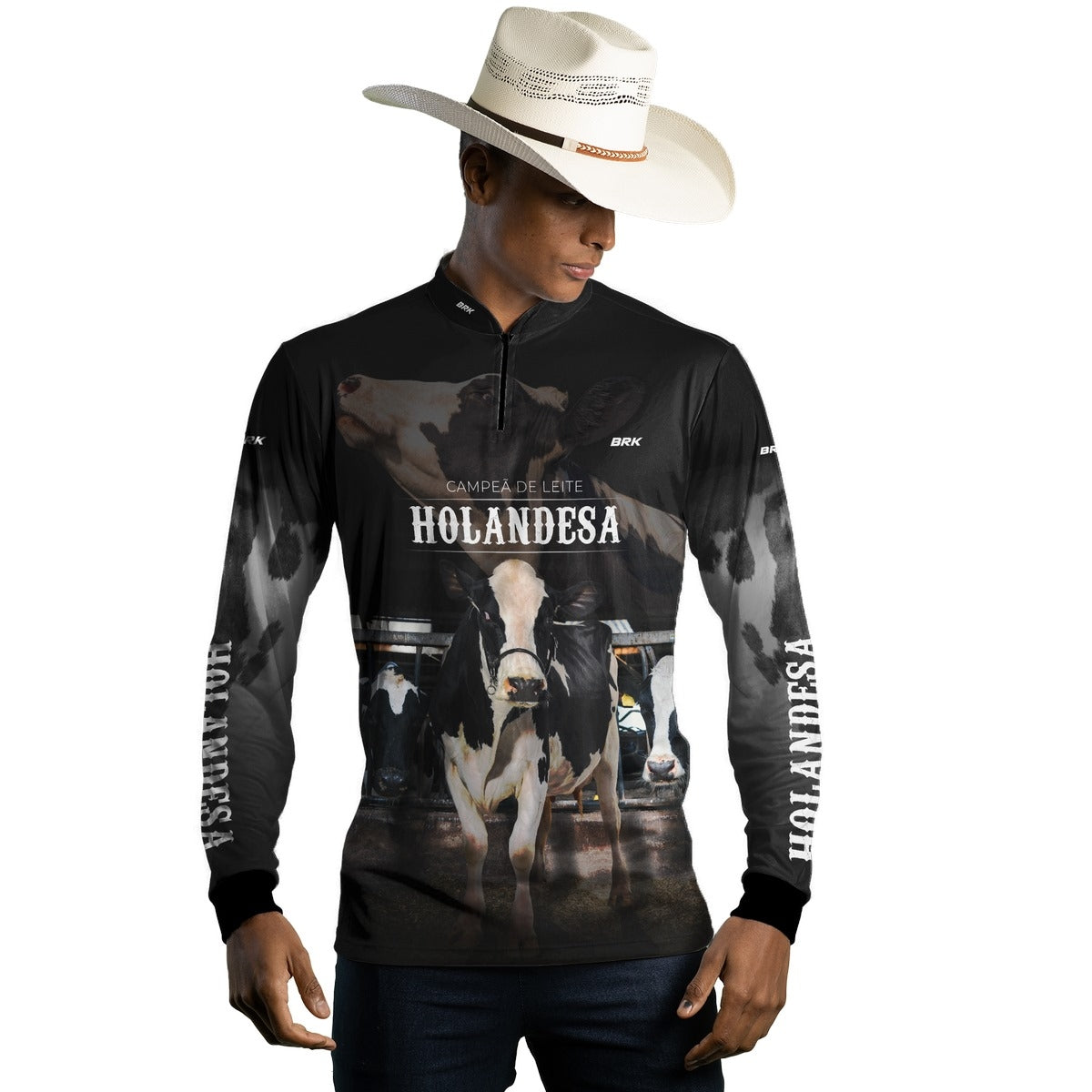 Camisa Agro Brk Vaca Holandesa com Proteção Solar UV50+ - Brk Agro