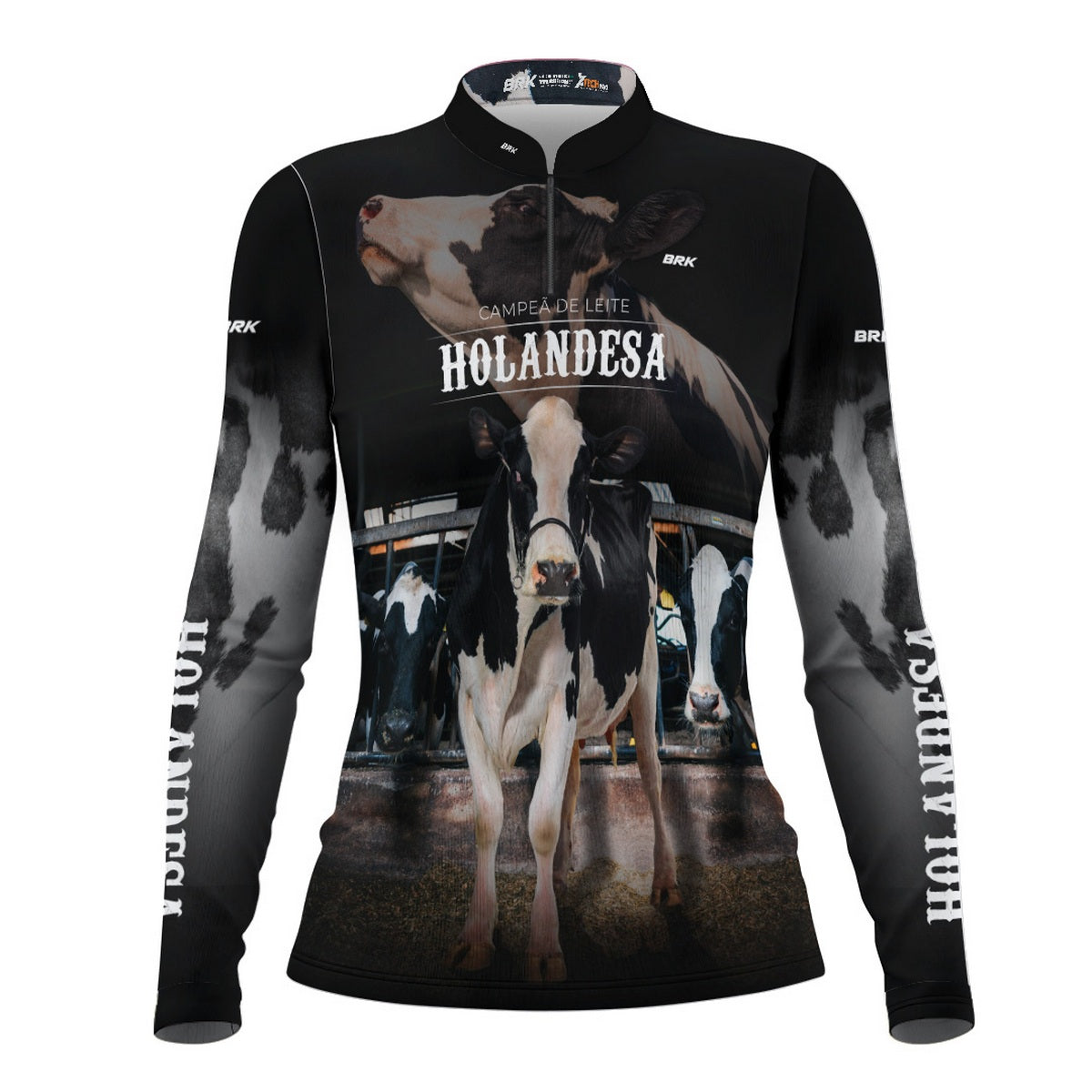 Camisa Agro Feminina Brk Vaca Holandesa com Proteção Solar UV50+ - Brk Agro