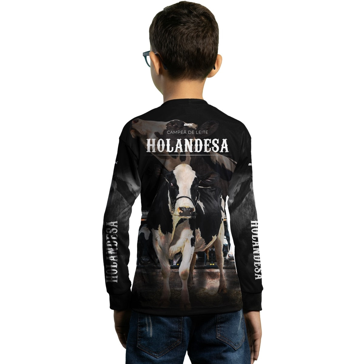 Camisa Agro Infantil Brk Vaca Holandesa com Proteção Solar UV50+ - Brk Agro