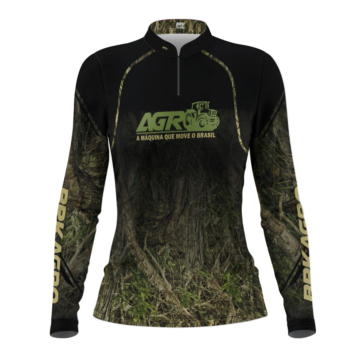 Camisa Agro Feminina Brk Camuflada O Agro Move o Brasil com Proteção Solar UV50+ - Brk Agro