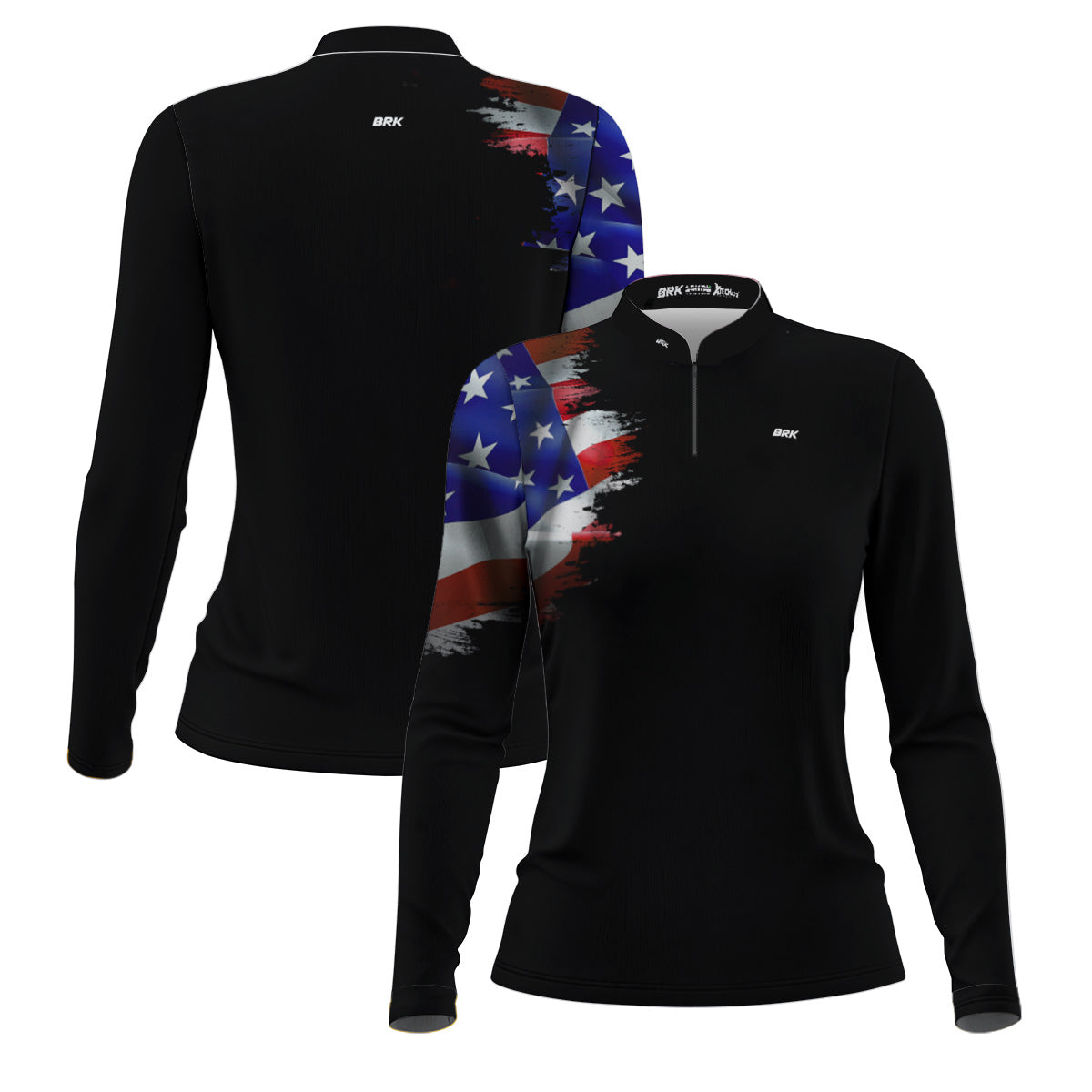 Camisa Agro Feminina Brk Bandeira Estados Unidos com Proteção Solar UV50+ - Brk Agro