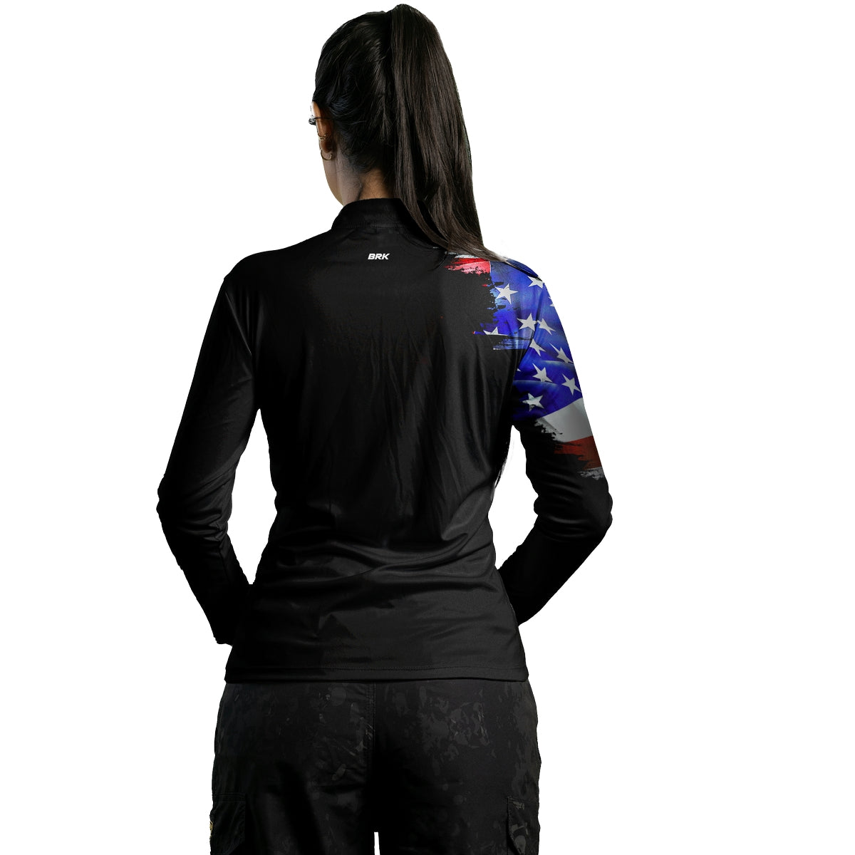 Camisa Agro Feminina Brk Bandeira Estados Unidos com Proteção Solar UV50+ - Brk Agro