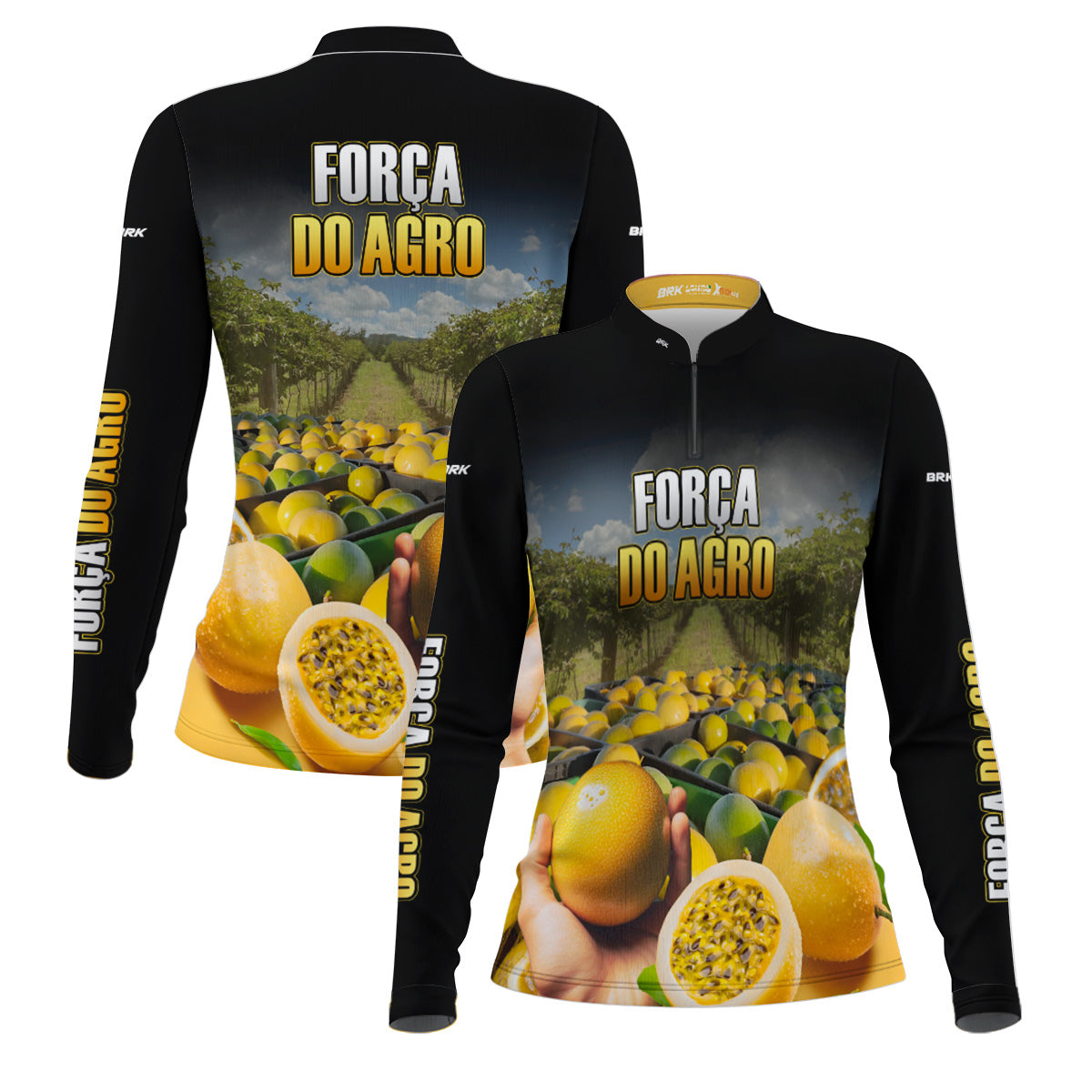 Camisa Feminina Agro  Brk A Força do Agro Produtor de Maracujá com Proteção Solar UV50+ - Brk Agro