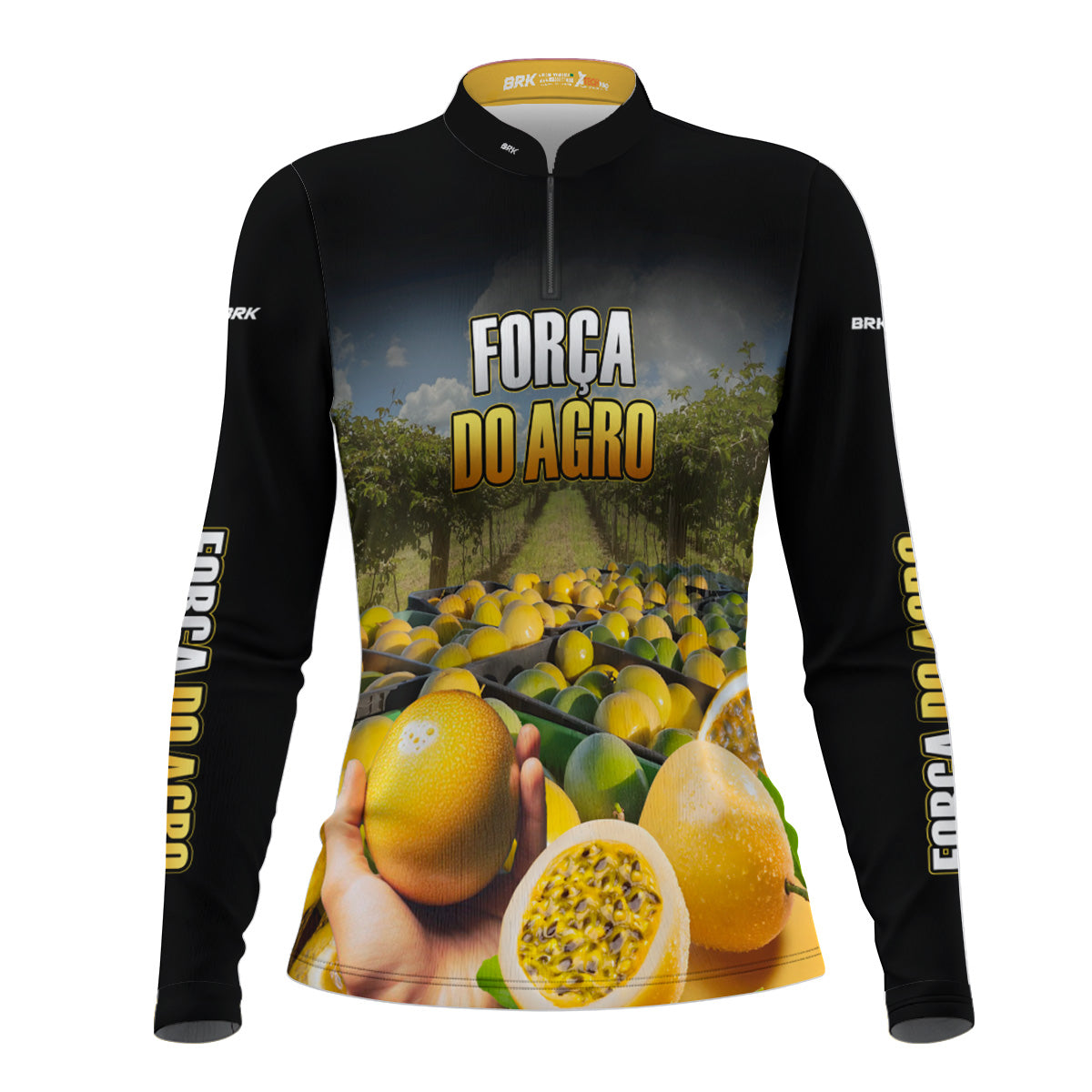 Camisa Feminina Agro  Brk A Força do Agro Produtor de Maracujá com Proteção Solar UV50+ - Brk Agro