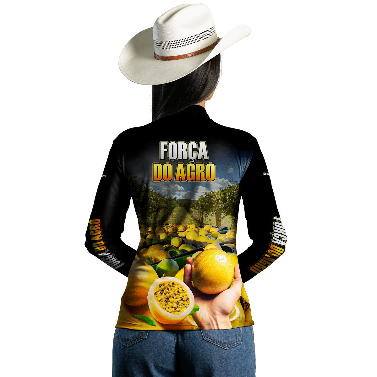 Camisa Feminina Agro  Brk A Força do Agro Produtor de Maracujá com Proteção Solar UV50+ - Brk Agro