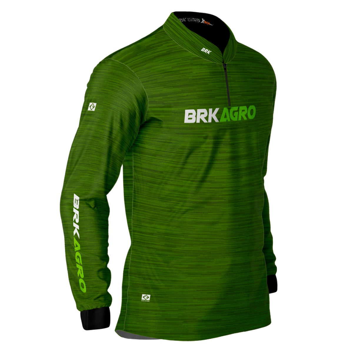Camisa Agro Brk Mescla Verde com Proteção Solar UV50+ Envio Imediato - Brk Agro