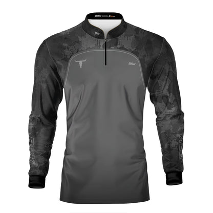 Camisa Agro Brk Camo Long Horn Brasil Cinza com Proteção Solar UV50+ - Brk Agro