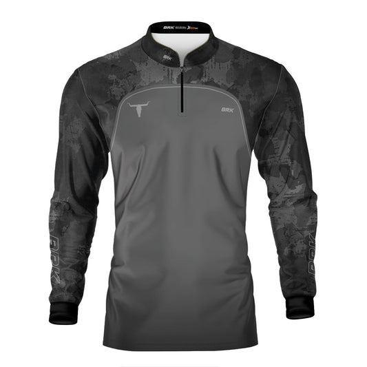 Camisa Agro Brk Camo Long Horn Brasil Cinza com Proteção Solar UV50+ - Brk Agro