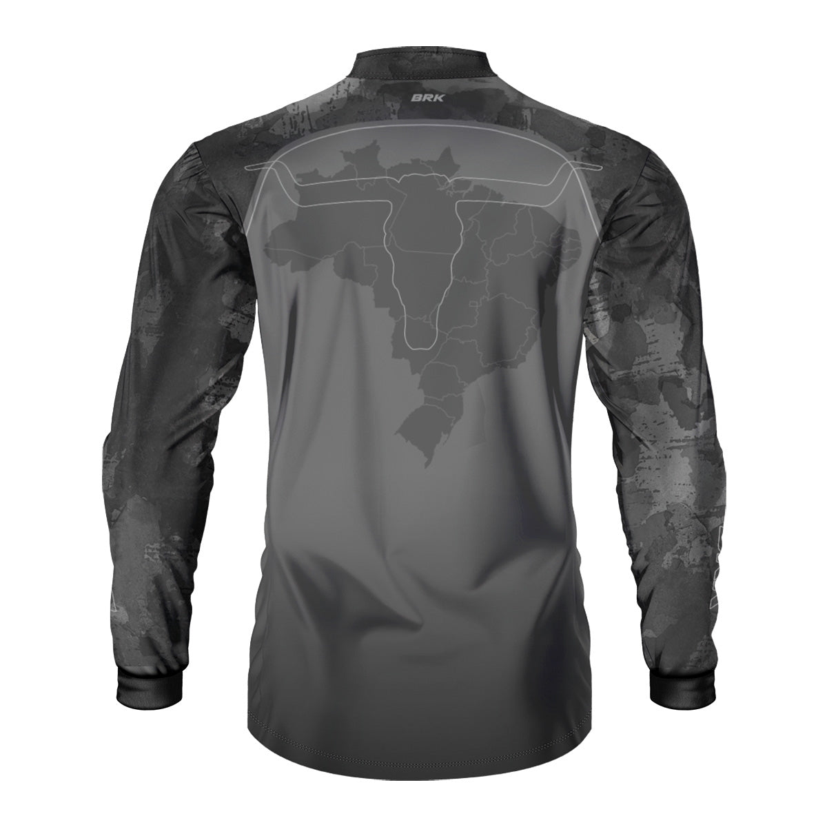 Camisa Agro Brk Camo Long Horn Brasil Cinza com Proteção Solar UV50+ - Brk Agro