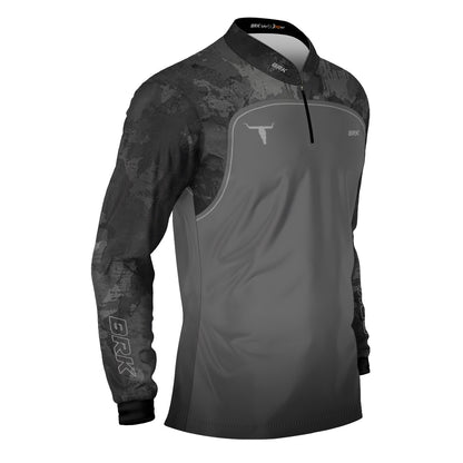 Camisa Agro Brk Camo Long Horn Brasil Cinza com Proteção Solar UV50+ - Brk Agro