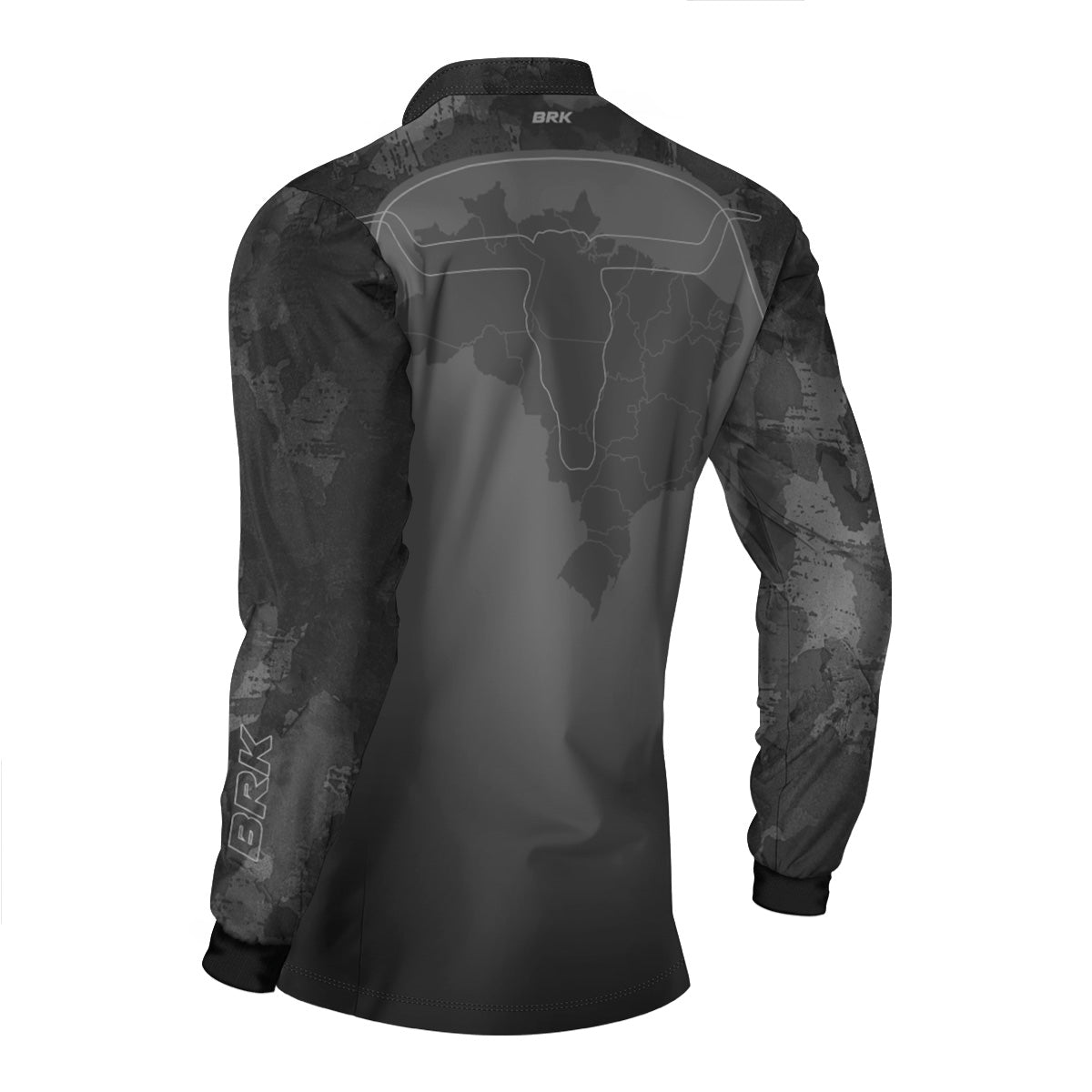 Camisa Agro Brk Camo Long Horn Brasil Cinza com Proteção Solar UV50+ - Brk Agro
