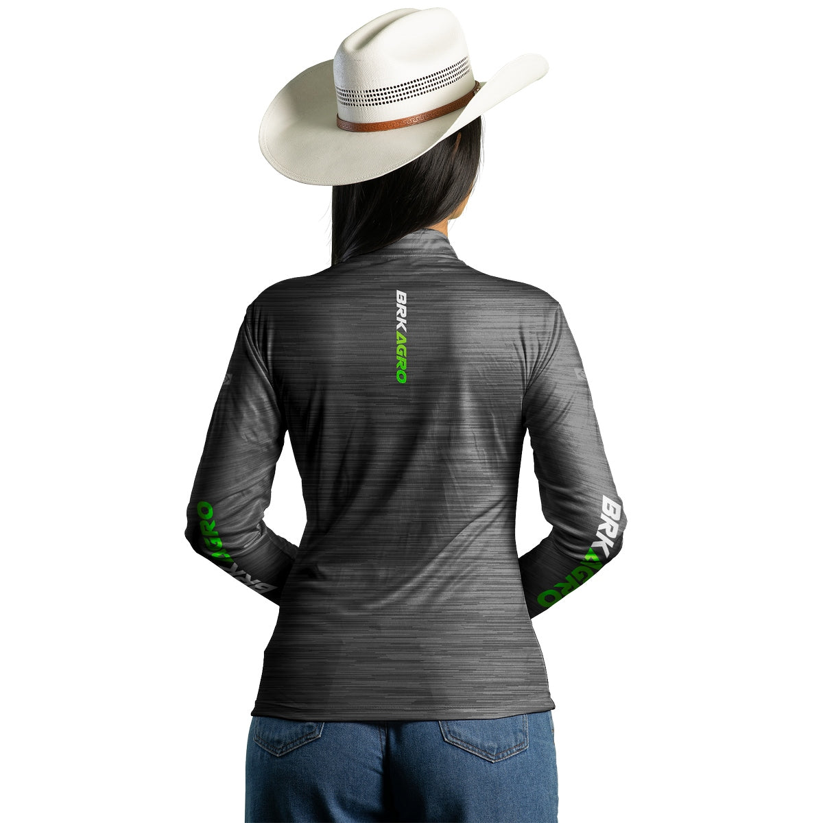 Camisa Feminina Agro  Brk Mescla Cinza com Proteção Solar UV50+ - Brk Agro