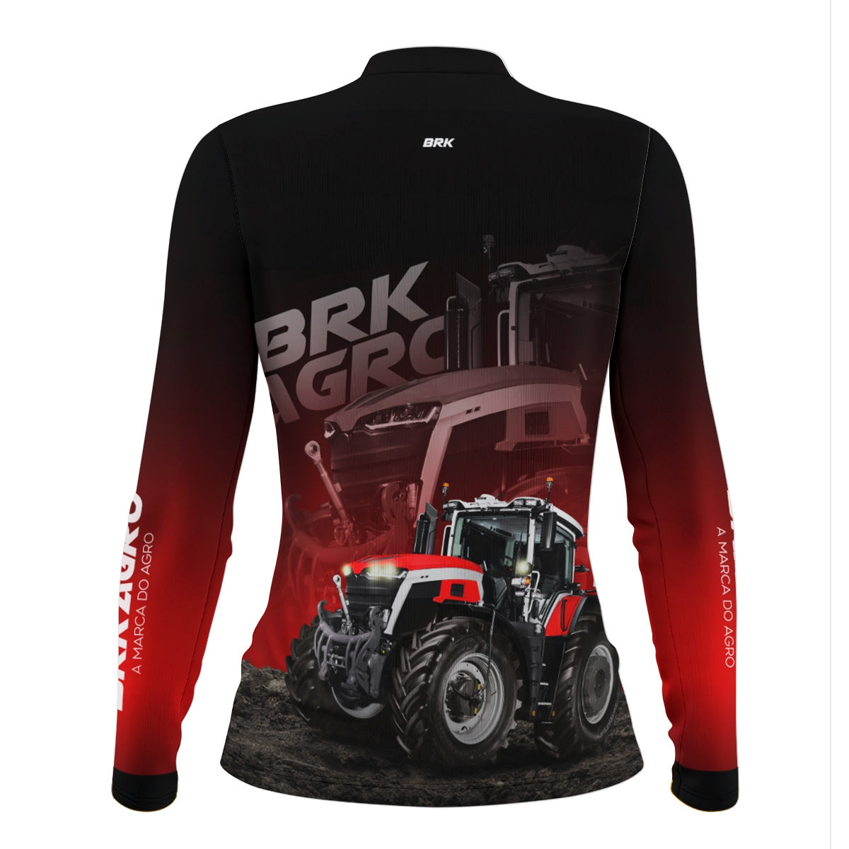 Camisa Feminina Agro  Brk Trator Vermelho MF 9S com Proteção Solar UV50+ - Brk Agro
