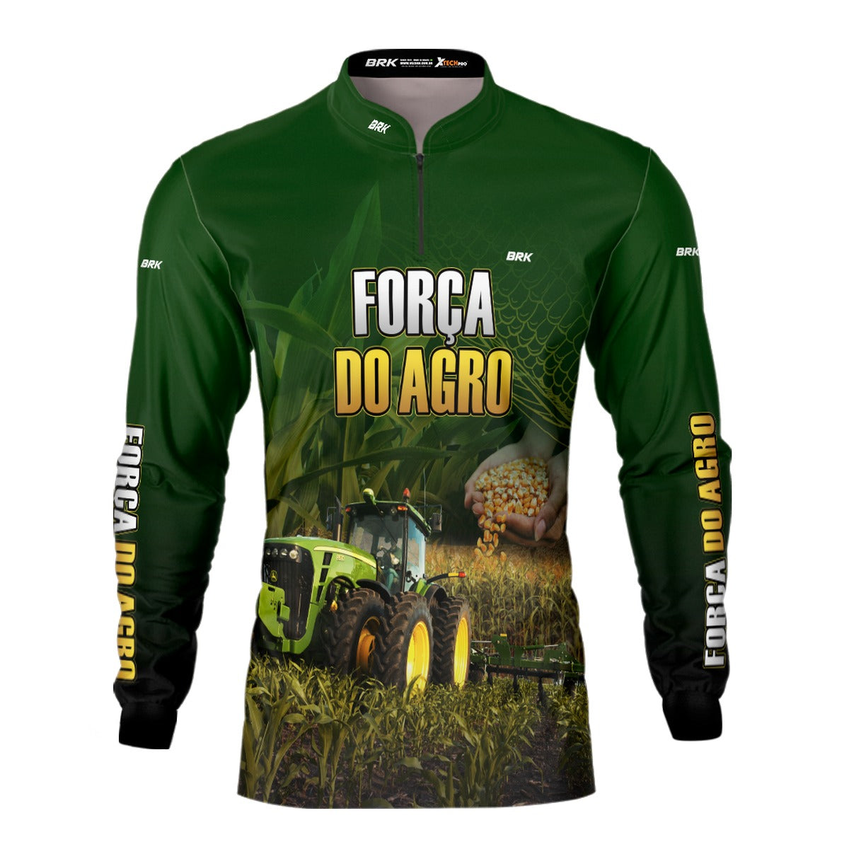Camisa Agro Brk A Força do Agro Produtor de Milho com Proteção Solar UV50+ - Brk Agro