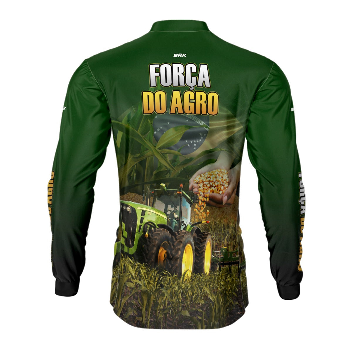 Camisa Agro Brk A Força do Agro Produtor de Milho com Proteção Solar UV50+ - Brk Agro