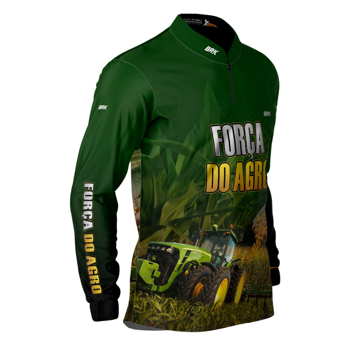 Camisa Agro Brk A Força do Agro Produtor de Milho com Proteção Solar UV50+ - Brk Agro