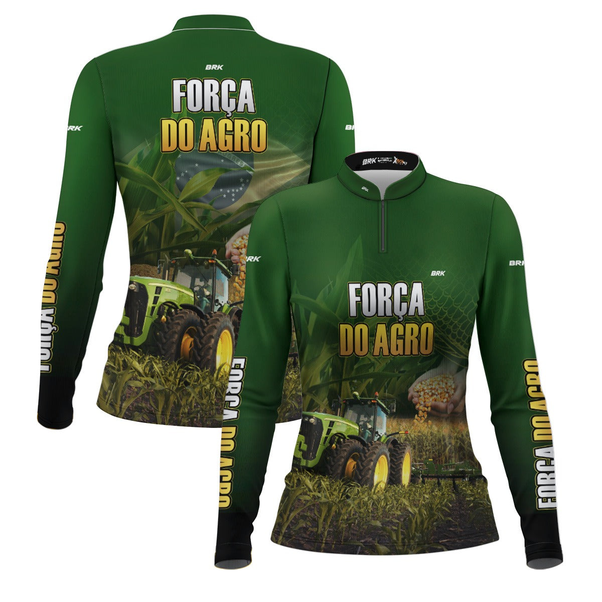Camisa Feminina Agro  Brk A Força do Agro Produtor de Milho com Proteção Solar UV50+ - Brk Agro