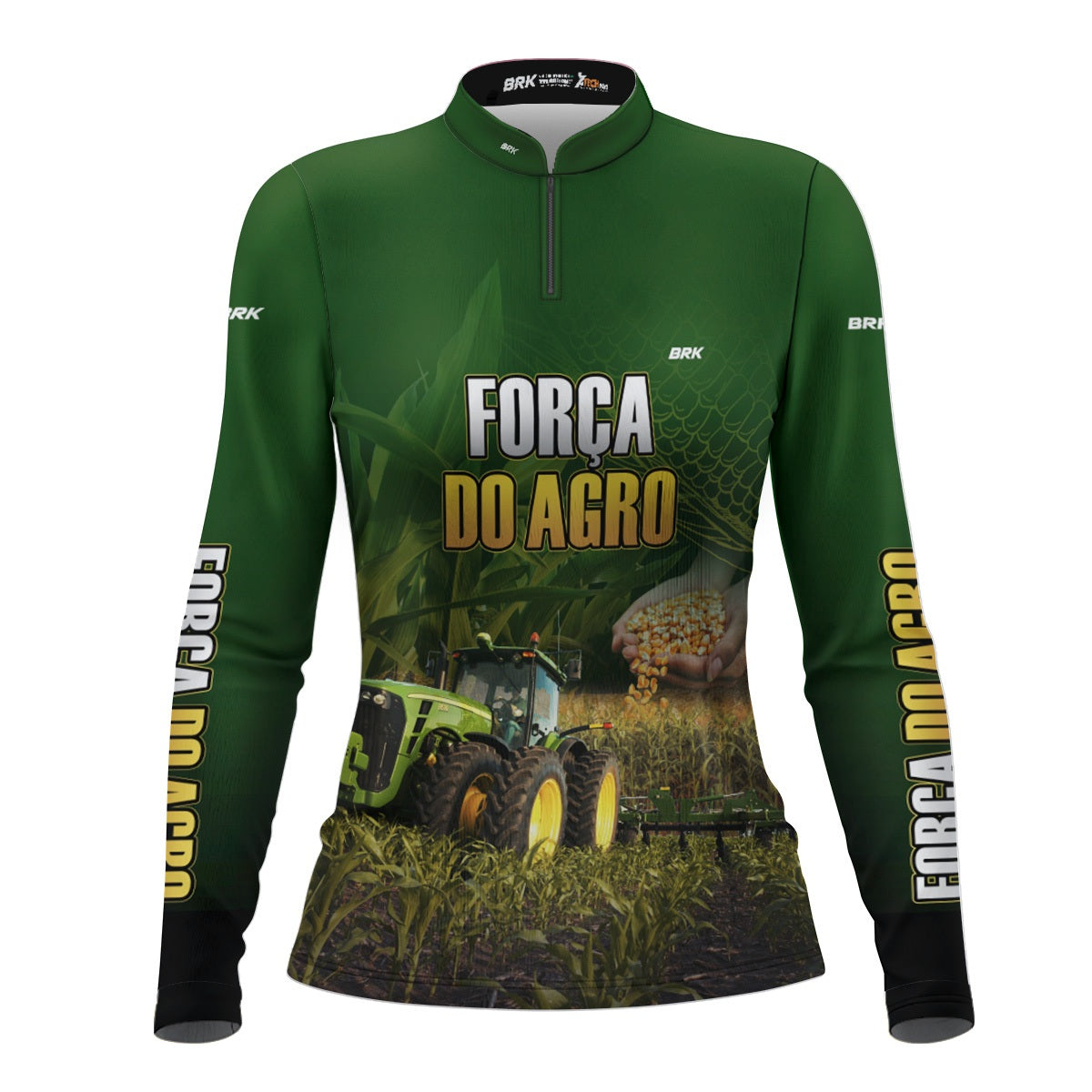 Camisa Feminina Agro  Brk A Força do Agro Produtor de Milho com Proteção Solar UV50+ - Brk Agro