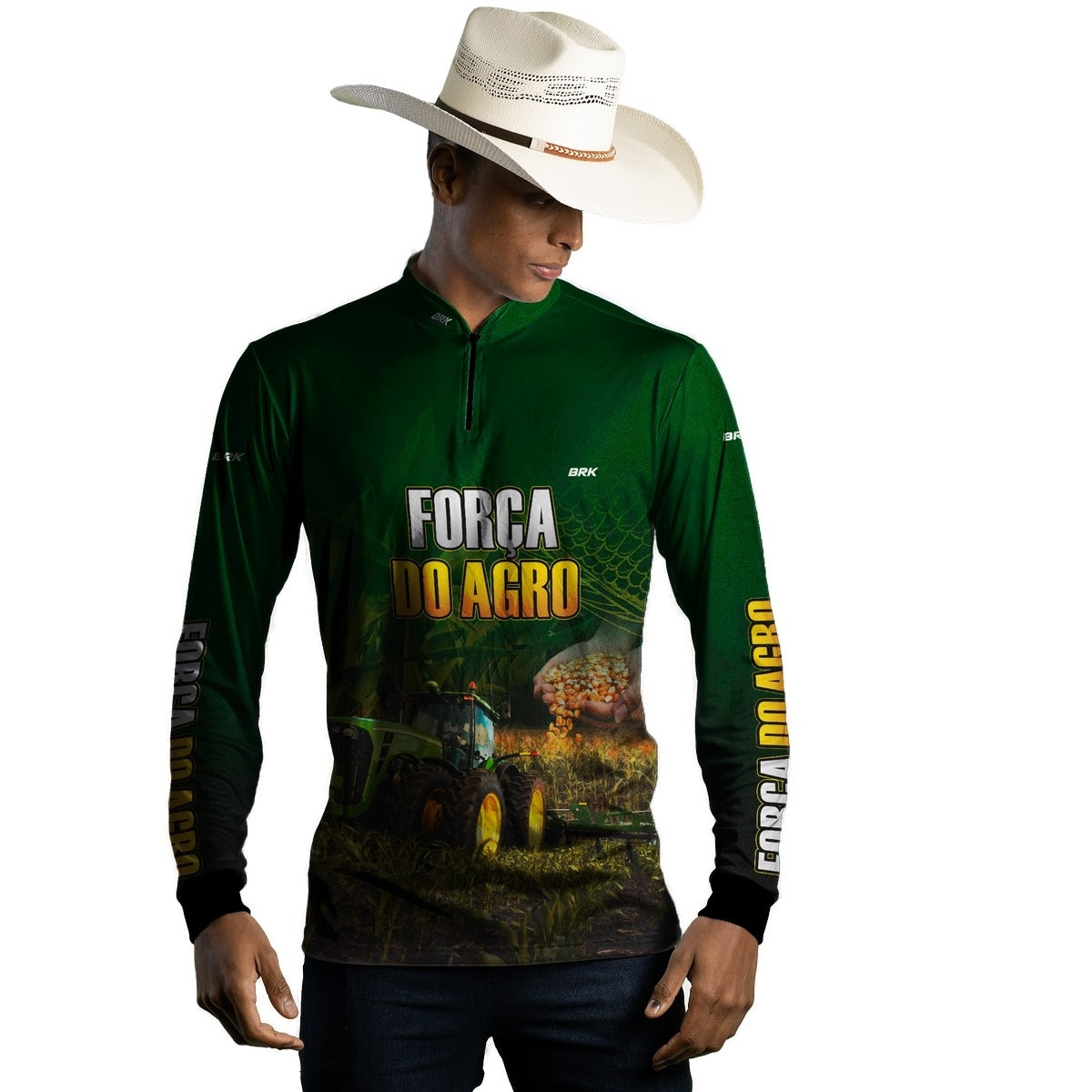 Camisa Agro Brk A Força do Agro Produtor de Milho com Proteção Solar UV50+ - Brk Agro