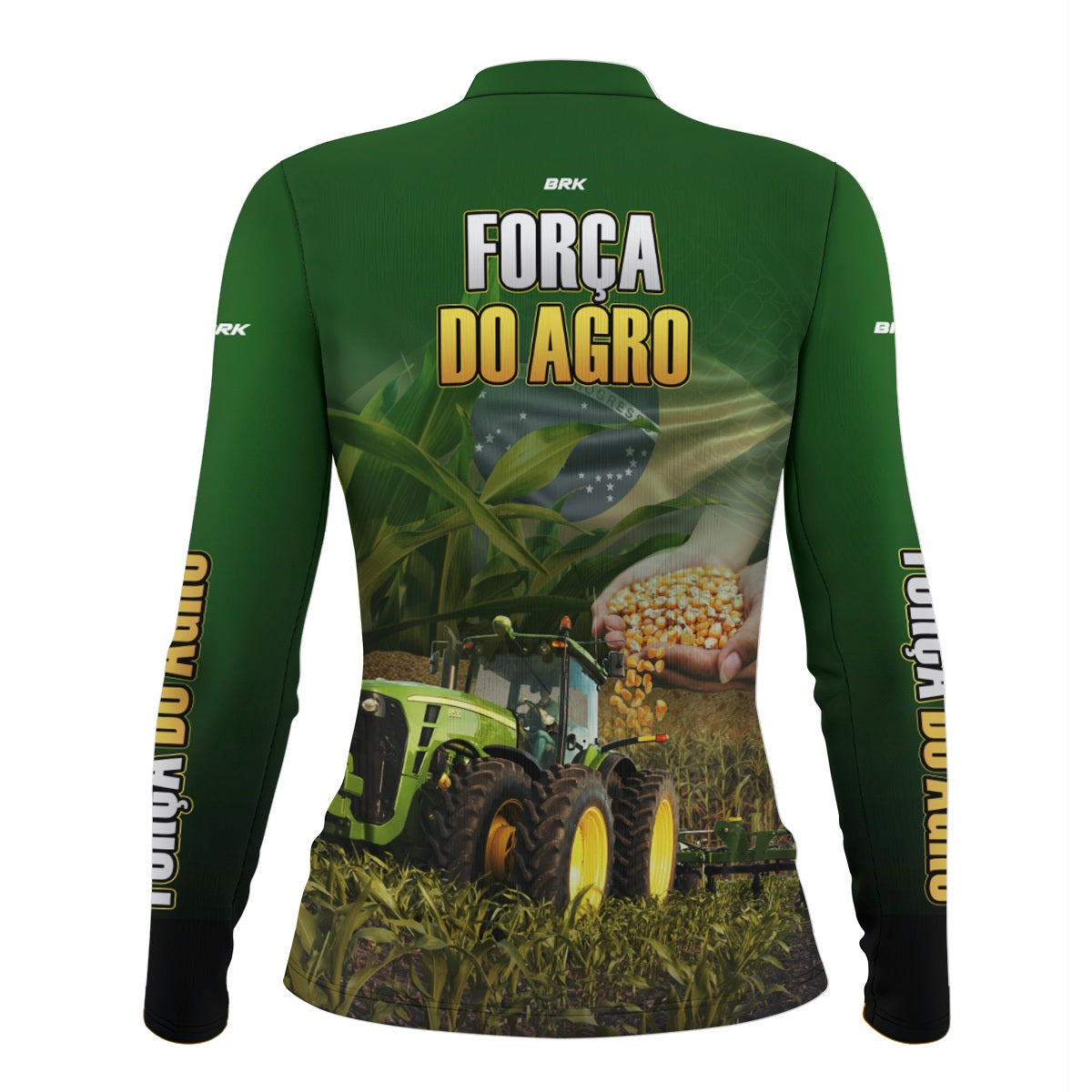 Camisa Feminina Agro  Brk A Força do Agro Produtor de Milho com Proteção Solar UV50+ - Brk Agro