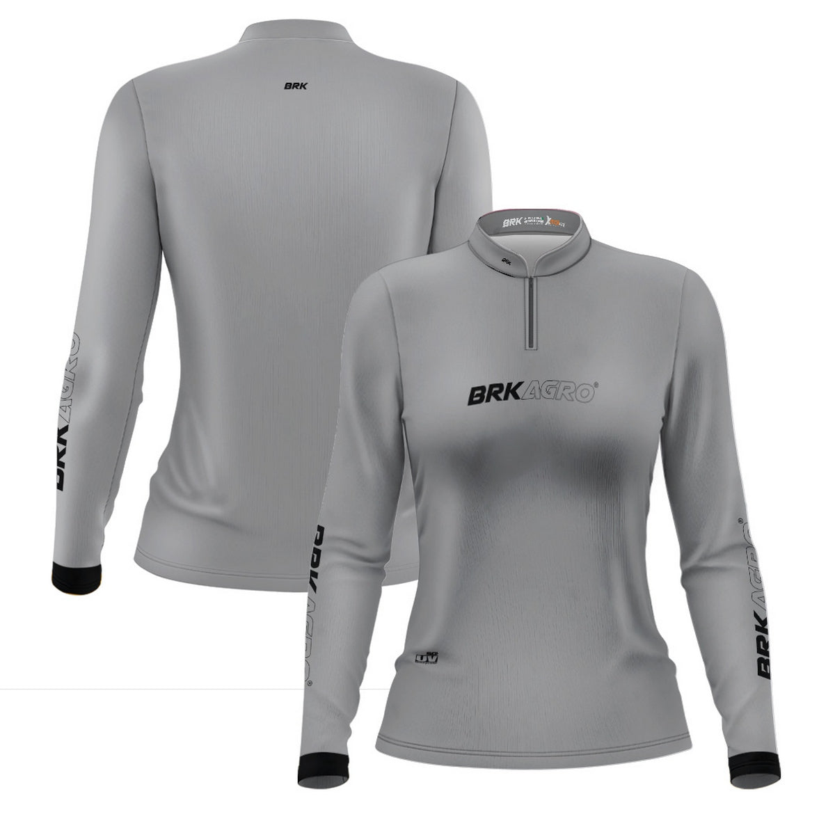 Camisa Feminina Agro  Brk Cinza Clean com Proteção Solar UV50+ - Brk Agro