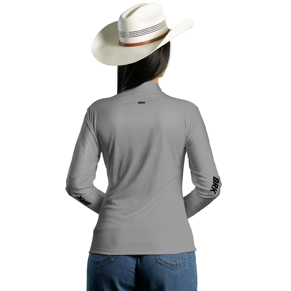 Camisa Feminina Agro  Brk Cinza Clean com Proteção Solar UV50+ - Brk Agro