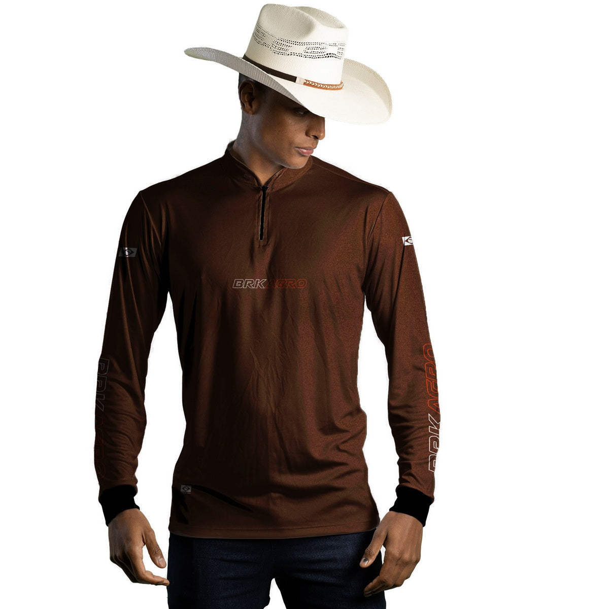 Camisa Agro Brk Marrom com Proteção Solar UV50+ - Brk Agro
