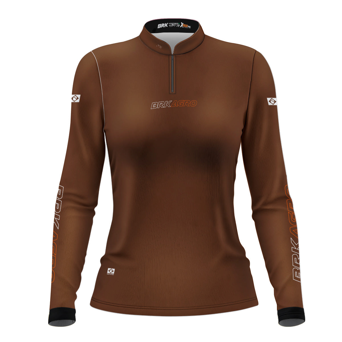Camisa Feminina Agro Brk Marrom com Proteção Solar UV50+ - Brk Agro